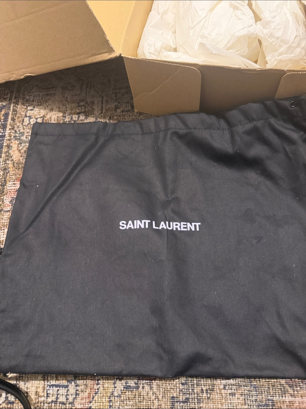 Saint Laurent Black Quilted Leather Camera Bag with Gold YSL Logo and Tassel - Picture 7 of 9